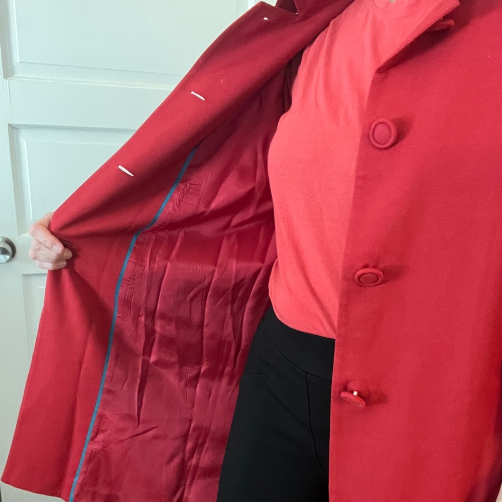 Boden Red Coat Classic Style - Picture 6 of 9
